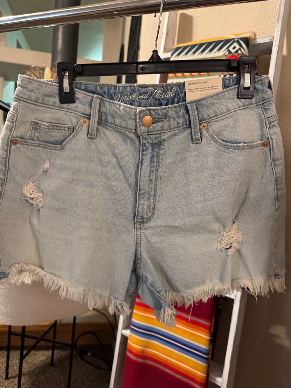 Universal Thread Pale Blue Frayed Denim Cutoff Shorts